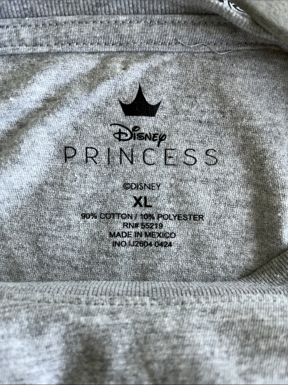 Disney Princess Sketch Graphic Tee Heather Gray Size XL - Picture 5 of 5